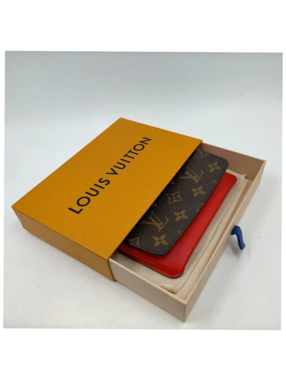Authentic Louis Vuitton Monogram Emilie Wallet Cerise Red